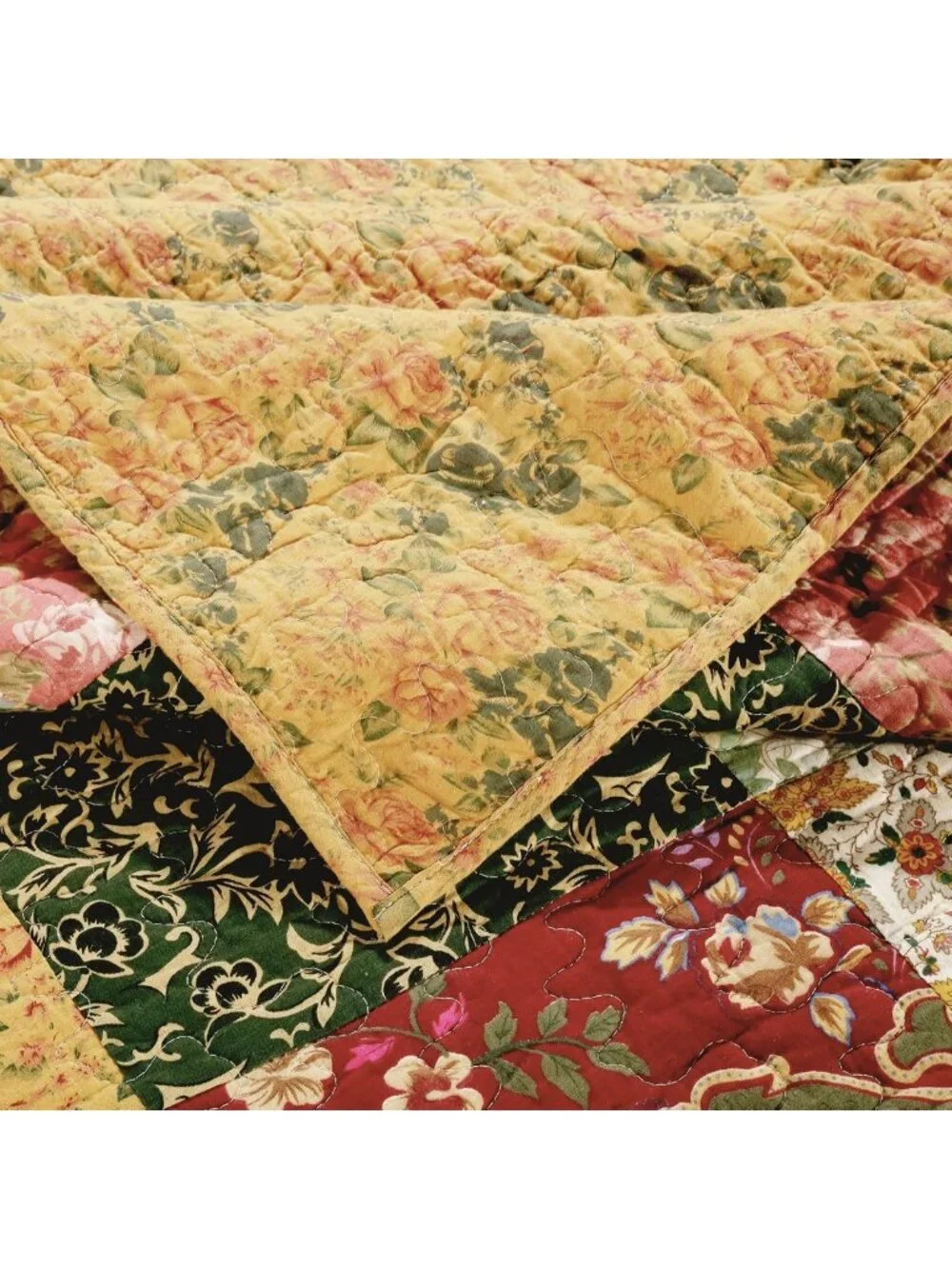 Antique Chic Quilted Patchwork Throw Blanket, 50x60, Cozy Multicolor Home Decor
